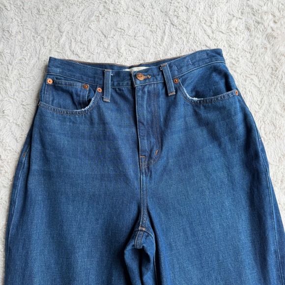 Madewell Baggy Straight Jeans Dark Worn Indigo wash cotton hemp NH643 26 - Picture 6 of 13